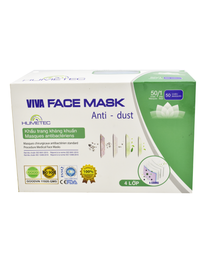 Caja Máster Cubrebocas Viva Face Mask -4 Capas 2500 pzas.